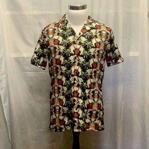 Robert Graham Guitar Camp Tailored Fit Cotton Hawaiian Shirt Size L NWT